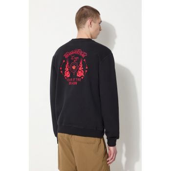 Maharishi hanorac de bumbac Dragon Anniversary Crew Sweat barbati, culoarea negru, cu imprimeu, 1267.BLACK