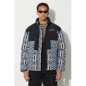 Marcelo Burlon geacă Aop Optical Cross Block bărbați, culoarea negru, de iarnă