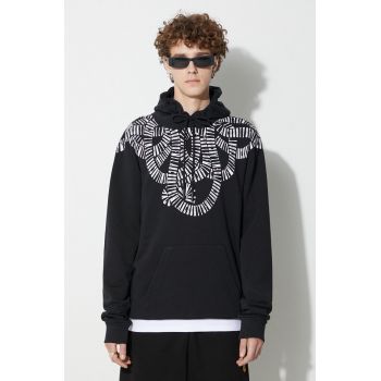 Marcelo Burlon hanorac de bumbac Snake Wings bărbați, culoarea negru, cu glugă, cu model