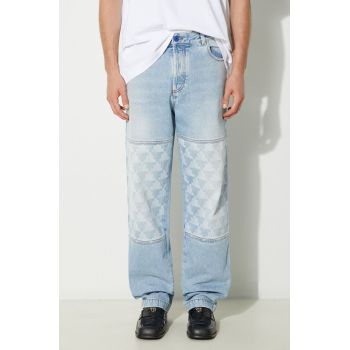 Marcelo Burlon jeansi Laser Cross Dnm Straight Pant barbati CMYA030F24DEN0034034