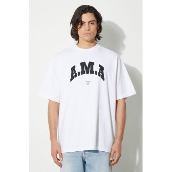 Marcelo Burlon tricou din bumbac Ama Over Tee barbati, culoarea alb, cu imprimeu, CMAA054F24JER00B0110