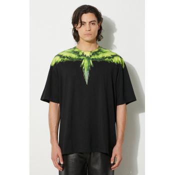 Marcelo Burlon tricou din bumbac Colordust Wings Over Tee barbati, culoarea negru, cu imprimeu, CMAA054F24JER0011055