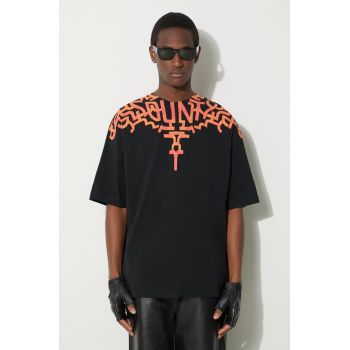 Marcelo Burlon tricou din bumbac Graffiti Wings bărbați, culoarea negru, cu imprimeu, CMAA054S24JER0011020