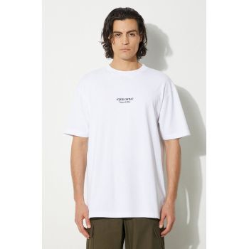 Marcelo Burlon tricou din bumbac Que Onda Basic Tee barbati, culoarea alb, cu imprimeu, CMAA056F24JER0070110