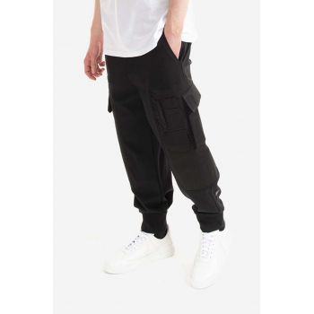 Neil Barett pantaloni Hybrid Workwear Loose Sweatpants bărbați, culoarea negru, cu fit cargo BJP019CH.S018S.01-black