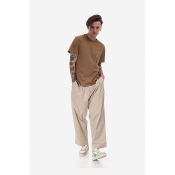 Neil Barett tricou din bumbac culoarea maro, uni PBJT148.U501C-1390