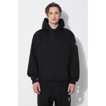 Neil Barrett bluza Easy Drop Shoulder Double Bolts Hoodie barbati, culoarea negru, cu glugă, neted, MY72212R-Y514-001N