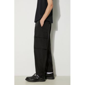 Neil Barrett pantaloni Fireman Loose Cargo Trousers barbati, culoarea negru, cu fason cargo, MY30077B-Y032-001N