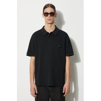 Neil Barrett polo de bumbac Loose Pierced Nipple Polo culoarea negru, neted, MY70223A-Y517-001N