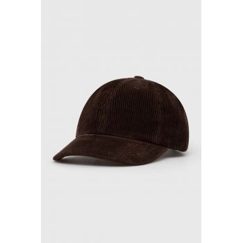 Norse Projects șapcă de baseball din catifea Wide Wale Corduroy Sports Cap culoarea maro, uni N80.0131.2022