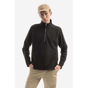 Norse Projects bluză Frederik Fleece Half Zip bărbați, culoarea negru, uni N20.1286.9999-9999