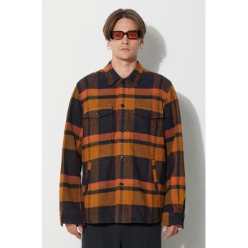 Norse Projects cămașă din bumbac Julian Organic Heavy Twill Overshirt bărbați, culoarea galben, cu guler clasic, relaxed N40.0629.7004