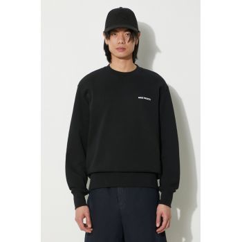 Norse Projects hanorac de bumbac Arne Relaxed Organic Logo barbati, culoarea negru, cu imprimeu, N20.1302.9999