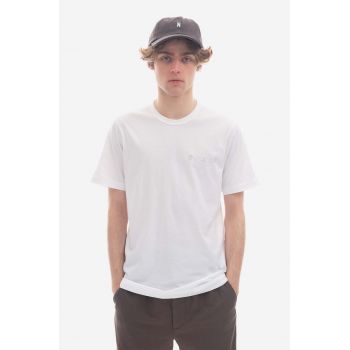 Norse Projects tricou bărbați, culoarea alb, cu imprimeu N01.0640.0001-0001