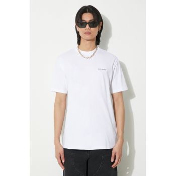 Norse Projects tricou din bumbac Johannes barbati, culoarea alb, cu imprimeu, N01.0606.0001