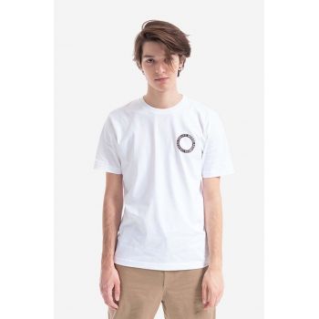 Norse Projects tricou din bumbac Johannes BMC Logo Print culoarea alb, cu imprimeu N01.0562.0001-0001