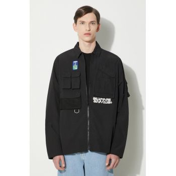 Billionaire Boys Club geaca Multi Pocket Overshirt barbati, culoarea negru, de tranzitie, B24239