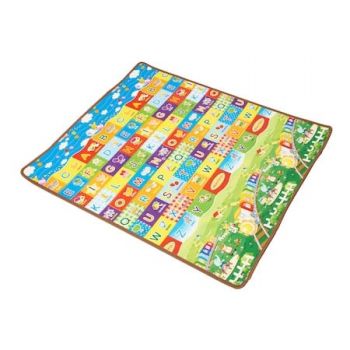 Covor educativ copii U-GROW cu 2 fete, 180 x 150 x 1 cm, Multicolor