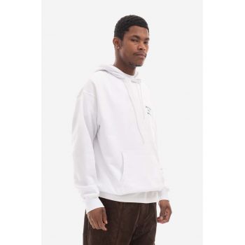 Drôle de Monsieur hanorac de bumbac Hoodie Santa bărbați, culoarea alb, cu glugă, cu imprimeu HO121.WHITE-WHITE