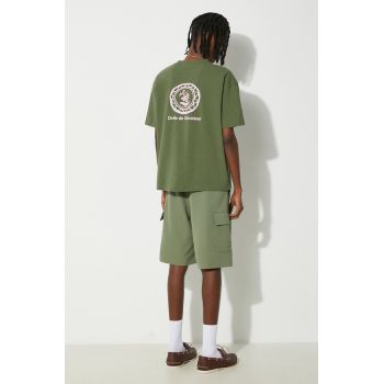 Drôle de Monsieur tricou din bumbac Le T-Shirt Art de la Table barbati, culoarea verde, cu imprimeu, D-TS186-CO134-KK