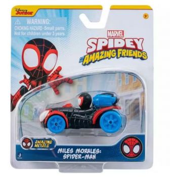 Masinuta Spidey si prietenii - Miles Morales, Metal, Multicolor, 7,5 cm