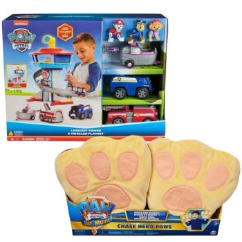 Pachet - Set de joaca Paw Patrol - Lookout Tower cu vehicule + Labute de Erou Paw Patrol The Movie - Chase de Plus