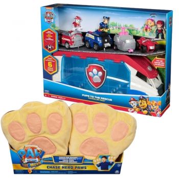 Pachet - Set figurine si vehicule Paw Patrol Pups To The Rescue + Labute de Erou Paw Patrol The Movie - Chase de Plus