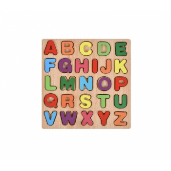 Puzzle incastru 3D litere mari, din lemn, 20x20 cm