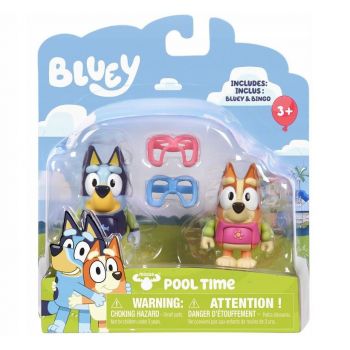 Set 2 figurine Bluey - Bluey & Bingo, La Piscina