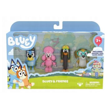 Set 4 figurine Bluey - Bluey & Friends