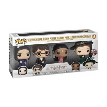 Set 4 figurine Funko POP Harry Potter, Severus Snape, Harry Potter, Parvati Patil & Minerva McGonagall, Vinil, 10 cm, Multicolor