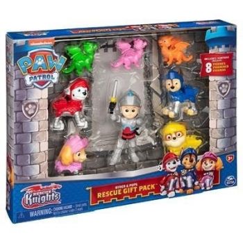 Set 8 Figurine Paw Patrol Rescue Knights Figure Gift Pack, 10cm