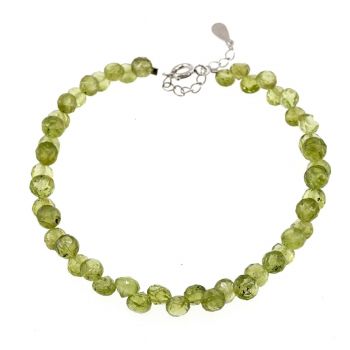 Bratara peridot briolete 4-5mm si argint 925