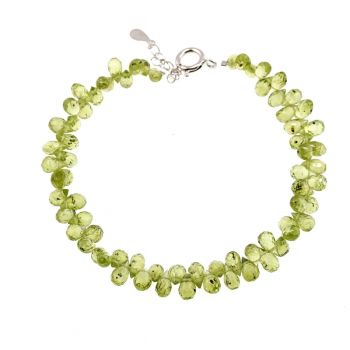 Bratara peridot briolete fatetate 6x4mm si argint 925