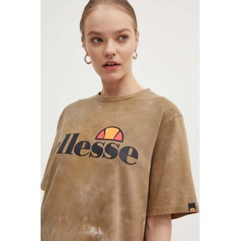 Ellesse tricou din bumbac culoarea maro SGK11288-BROWN