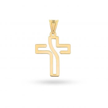 Pandantiv Single Line Cross din Aur 14K