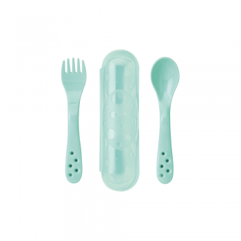 Set 2 lingurite ergonomice in carcasa mint