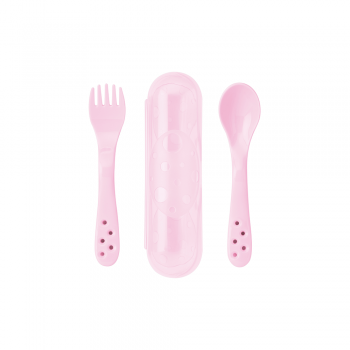 Set 2 lingurite ergonomice in carcasa rose