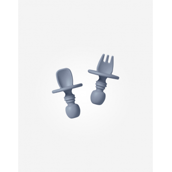 Set tacamuri pentru autodiversificare cu protectie anti-inec silicon Cutlery blue