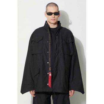 Alpha Industries geaca M-65 barbati, culoarea negru, de tranzitie, oversize, 100103