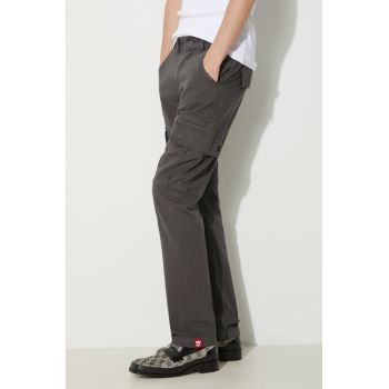 Alpha Industries pantaloni de bumbac Agent Pant culoarea gri, cu fit cargo, 158205