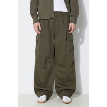 Alpha Industries pantaloni de bumbac Aircraft culoarea verde, cu fason cargo, 146200