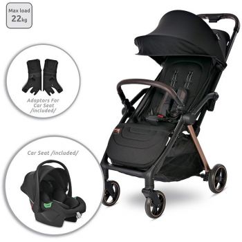 Carucior 2 in 1 Autofold  Loret Cosulet Auto Inclus Pana La 22 kg Negru