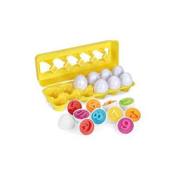 Joc Educativ De Asociere Si Potrivire Matching Eggs Set 12 Oua Cu Cifre Montessori Puzzle Multicolor