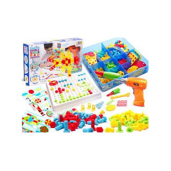 Jucarie Cu Suruburi Bormasina Magica  261 Piese STEM Set De Constructie Multicolor