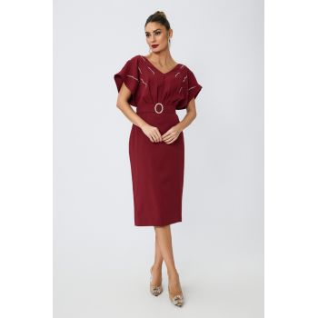 Rochie de ocazie Leonna Bordo