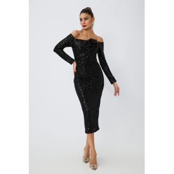 Rochie de ocazie premium Sparkle Neagra