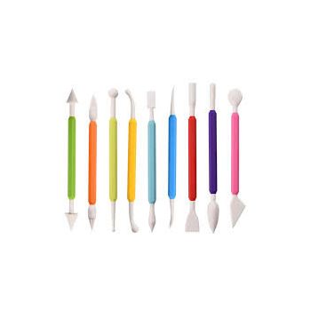 Set 9 Forme Modelaj Plastilina Unelte Modelare Pasta Lut Sau Ceara Capat Dublu Multicolor