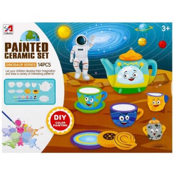 Set De Ceai Din Ceramica Pentru Activitati Creative 14 Buc De Pictat