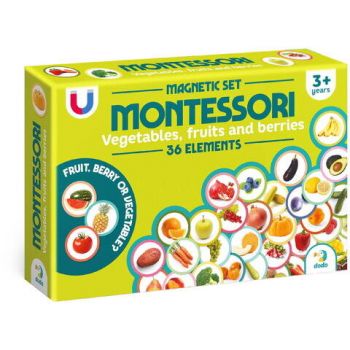 Set Magneti Montessori - Fructe Si Legume 3ani+ 36 Elemente Multicolor